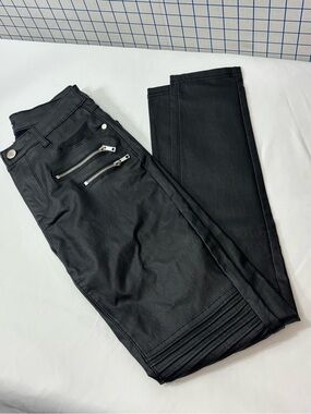 ⬇️ Fashion Nova Black Skinny Moto Pants with Zipper Detail